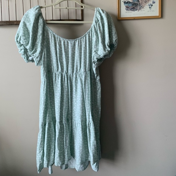 wild fable Dresses & Skirts - FINAL PRICE Wild Fable Mint Floral Puff Sleeve Mini Dress